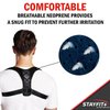 Stayfit Posture Corrector Unisex Back Brace, Adjustable Upper Back Pain Relief Support, Spine Neck Straightener Strap Black