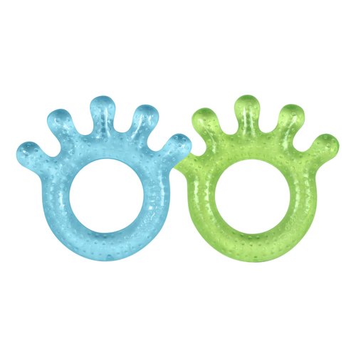 green sprouts Cooling Teether| Soothes gums & promotes healthy oral development |Safer plastic filled with sterilized water,Chill for extra relief,Textured surface to massage gums,2 Count (Pack of 1) Blue