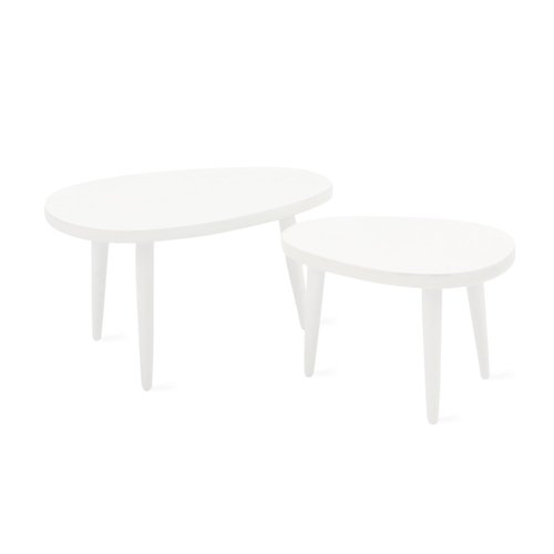 Miniature Furniture 2 PCS Dollhouse Table Wooden Triangle Table Set 1/12 Scale Mini House Model Accessories Miniature Dining Room Decoration (White)