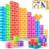 Feoxialy Magnetic Blocks - 52pcs Translucent Magnetic Cubes, Digit Building Blocks Magnet Toys for Kids, Rainbow STEM Creativity Toys 3+ Year Old Boys & Girls Toddlers Kids Christmas Birthday Gifts