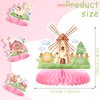 Amylove 10 Pcs Pink Farm Animals Party Supplies Girl Pink Barnyard Birthday Party Decorations Farm Animal Honeycomb Centerpiece for Table Birthday Baby Shower Party Decorations