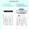 KOHEEL Dental Tools with Metal Case, 8 Count Teeth Cleaning Tools Set, Remove Plaque, Oral Care Hygiene Kit & Toothpicks Pocket Set, Reusable Dental Floss Picks Kit, Tooth Picker