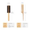 MenGate 2Pcs Boar Bristle Round Brush Set for Blow Drying, Natural Wooden Rat Tail Comb Hair Brush for Women Men and Kids Curling, Styling, Volume & Shine