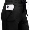 RESHE Women's Capri Yoga Pants Loose Soft Drawstring Workout Sweatpants Causal Lounge Pants with Pockets (Black, L)