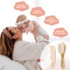 haakaa Baby Hair Brush and Comb Set for Newborns & Toddlers - Natural Soft Goat Bristles and Wooden Handle, Gently Grooms Baby's Hair, Ideal for Cradle Cap, Perfect Baby Gift, 2pk