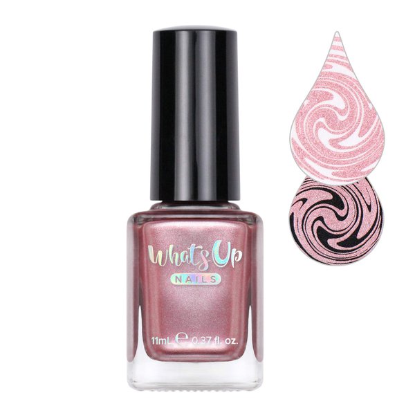 Whats Up Nails - Roses are Gold Stamping Polish Rose Gold Metallic Lacquer for Stamped Nail Art Design 7 Free Cruelty Free Vegan