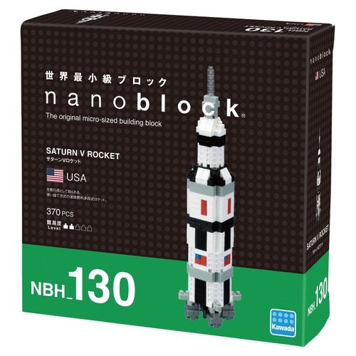 nanoblock - Space - Saturn V Rocket, Sight to See Series Building Kit, Small