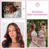 COMNICO 20PCS Bow Hair Clips Mini Bowknot Metal Barrettes Hair Accessories Twist Tie Silky Satin Hair Ribbon Cute Non-slip Hairpins for Women Girls Teens Kids(Red)