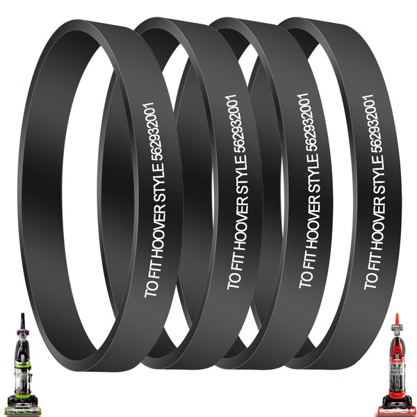 4 Pack Vacuum Belts Replacement for Hoover 562932001 Vacuum Belt, Vacuum Cleaner Belts 562932001/38528-033/38528-058/AH20080, fits Model: UH70100, UH70105, UH70106, UH70107, UH70110, UH70115, UH72011