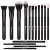 DUcare Makeup Brushes, 15Pcs Premium Synthetic Kabuki Makeup Brush Set, Professional Foundation Concealers Powder Blush Blending Face Eye Shadows Black Brush Sets
