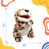 Cuteoy Plush Cheetah Hand Puppet Stuffed Animal Toy Open Movable Mouth Creative Role Play Storytelling Plushies Gifts for Kids Toddlers Birthday Christmas