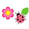 Cute Lady Bug and Flower - 5" Each Vinyl Stickers - for Car Laptop I-Pad - Waterproof Decal