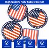 40PCS American Flag Paper Plates and Napkins Party Supplies, Disposable Patriotic Party Plates and Napkins Tableware Set for Memorial Day 4th of July Independence Day Decorations Serves 20 Guests