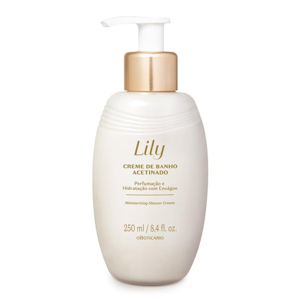 O Boticário Lily Satin Cream Cleanser, Moisturizing Bath Time with Hydration and Luxurious Fragrance, 8.4 Ounce (250ml)