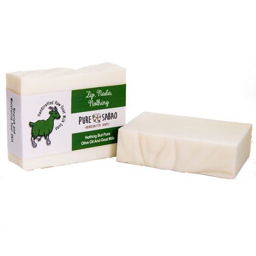PURE SABAO Zip, Nada, Nothing – Natural Goat Milk Soap, Simple Ingredients, Super Moisturizing and Extra Gentle Castile Soap