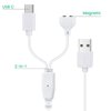 2-Pack Charger Replacement for Delupet and Compatible with Yawpet Dog Training Collar, 2-in-1 Magnetic Charging and USB C Cable, Shock Collar Charging Cord, White