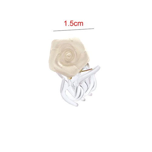 10Pcs Mini Rose Hair Claws Clip Rose Mini Hair Clip Small Hair Clamp Clip Rose Hair Barrettes Decorative Hair Clips Bridal Hair Barrettes Hair Accessories for Girls Women, White