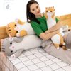 Cute Cat Plush Long Body Pillow Cuddle Cartoon Stuffed Animals Cat Plushie Soft Doll Pillows Gifts for Kids Girls (Gray, 19 Inches), 1 Count (Pack of 1)