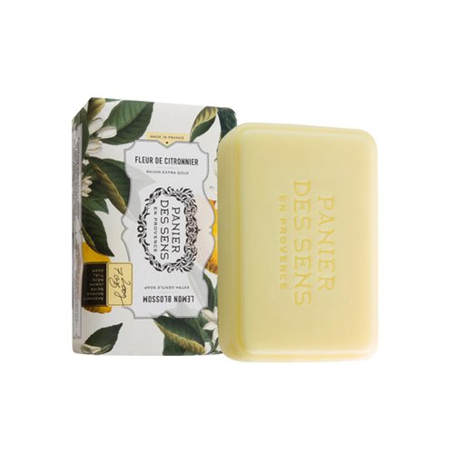 Panier des Sens Lemon Blossom Shea butter natural bar soap, bath & body soap bars - Made in France 95% natural - 2 bars, 7oz/200g each