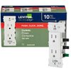 Leviton E5325-MW Decora Edge 15 Amp Tamper-Resistant Duplex Wall Outlet, 10-Pack - White