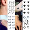 Oottati 30 Sheets Small Cute Temporary Tattoos Kit - Black Foot Print Camera Elephant Star Diamond Cross Bird Cat for Kids Women Men