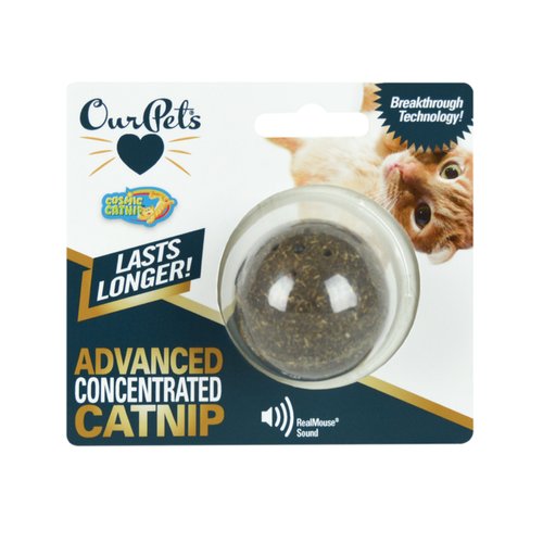 OurPets Corknip All-Natural Compressed Catnip Squeaky Sphere Cat Toy