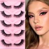 Cat-Eye Lashes Wispy Eyelashes 18mm Fox Eye Lashes Angel Wing Lashes Faux Mink False Eyelashes Natural Look 5 Pairs pack (5P-B23)