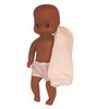 Baby's First 11" African American Bathtime Baby Softina with Bath Towel and Feel So Real Skin - Safe for Children 1 Year & Up