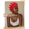 Wosois Hair Turbans African Turban Double Braid Pre-Tied Head Scarf Twisted Stretchy Sequin HeadWrap for Women Fashion