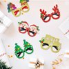 Dayify Christmas Party Glasses, 12Pcs Christmas Glitter Eyeglasses Frames Party Favors for Kids Adults, Christmas Glasses for Xmas Holiday Decorations