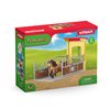 Schleich Farm World, Horse Toys for Girls and Boys, Horse Stall Set with Iceland Pony Stallion Toy Figure
