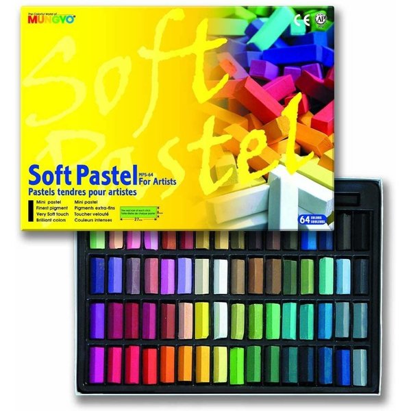 MUNGYO Soft Pastel 64 Color Set Square Chalk (US English Version)