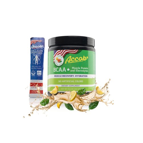 ACCOB BCAA Powder Lemon Green Tea-Pre or Post Workout,Muscle Recovery Drink with Amino Acids + Electrolytes,7,2g BCCAs for Men and Women-30 Servings +10g of Collagen Peptides