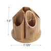 MobileVision Bamboo Circular Rotating Utensil Holder & Kitchen Organizer, 5 Sections, Store Forks, Spoons, Knives, Serving Utensils, and Other Cooking Tools