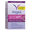Vagisil Anti-Itch Medicated Feminine Intimate Wipes for Women, Maximum Strength, Gynecologist Tested, 12 Wipes (Pack of 1)