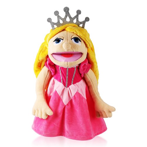 Role Play Hand Puppets Hand Plush Chef Doctor Fireman Pirate Detective Athlete Nurse Worker Hand Puppet Toys Puppets for Kids Storytelling Imaginative Pretend Play Teaching Preschool(Princess)