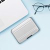 Qkenvo Aluminum Shock Resistant Carrying Box Memory Card Storage Case Holder 8 Slots for SD SDHC MMC Micro SD TF Cards Silver