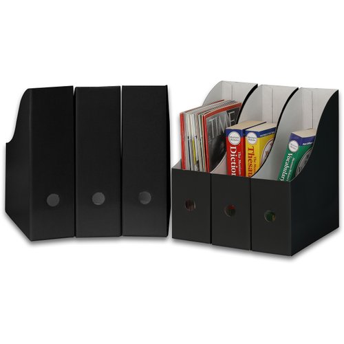 Simple Houseware Black Magazine File Holder Organizer Box (Pack of 6)