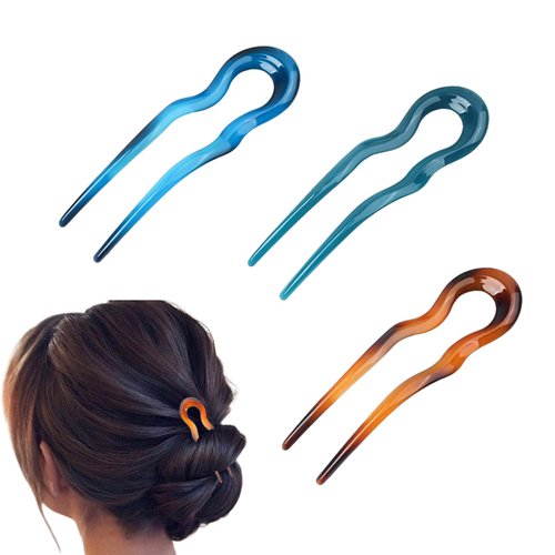 3 PCS U Shaped Hair Pins Vintage French Pins French Hair Forks French Hair Pin U-shape Hairstyle Accessories for Women Girls