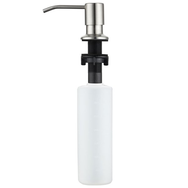 Sink Soap Dispenser Brushed Nickel, Soap Dispenser for Kitchen Sink Stainless Steel Refill from The Top Built in Sink Soap Dispenser with 13 OZ Soap Bottle