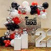 139Pcs Red and Black Balloon Arch Garland Kit for Graduation Party Decorations,Red Black White Silver Confetti Explosion Star Balloons for Class of 2024 Congrats Grad Celebrations Birthday Supplies