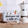 Double Solo Disposable Cup Holder with Marker Slot Mark Your Cup and Drink Up Drink Dispenser Wood Utensil Mouthwash Dispenser Farmhouse Rustic Kitchen Bar Halloween Party Wedding Decor,Hostess Gifts