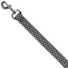 Dog Leash Paw Print Black White 4 Feet Long 0.5 Inch Wide