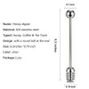 Honey and Syrup Dipper Stick Server Honey Spoon 304 Stainless Steel Wand for Honey Pot Jar Containers-6.3 Inch