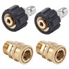 Raincovo Pressure Washer Quick Connect Fittings, M22 14mm to 3/8 Inch Hose Adapter, 4 Pieces