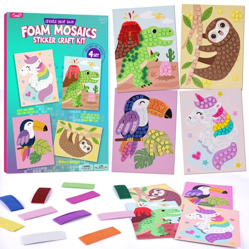 LAOESE First Mosaic Sticker Craft Kit, Kids Art Kits, New Year Christmas Gifts for Kids, Creative Activity Sets, Ages 3 Years Plus