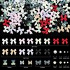 3D Colorful Bow Nail Charms Aurora Bowknot Bear Butterfly Nail Charms White Nail Pearls Starry AB Crystals Rhinestones for Nail Art DIY Crafts Jewel