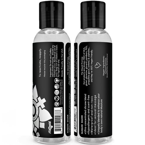 Sliquid Silver Intimate Lubricant - Silicone Lube for Women/Men/Couples, Hypoallergenic Lube, Silicone Lubricant, Waterproof, Unscented, Travel-Size, 2 Fl Oz