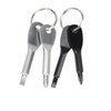 2 Set(4PCS) Portable Multifunction Key Chain Screwdriver Mini Key Shape Travel Kits Outdoor EDC Screwdriver Tool with Key Ring(Color: Black Silver)