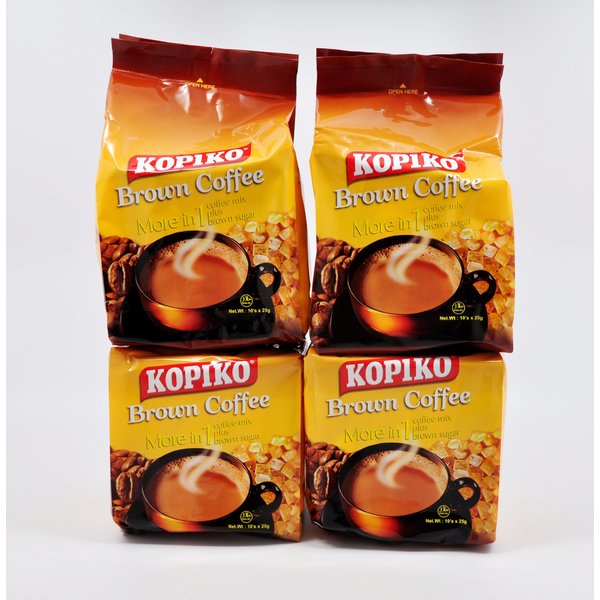 4 Kopiko 3 in 1 Brown Instant Coffee (4 pack x 10 sachets) Ships from California